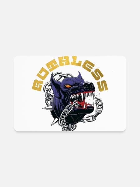 RUTHLESS - Rectangle Magnet - white - Front
