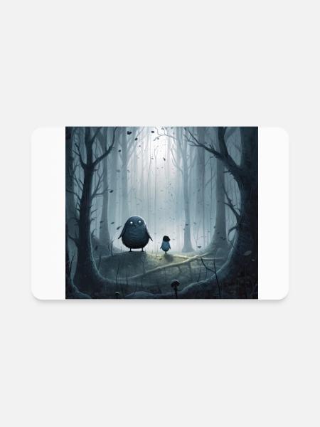Whispers of Twilight: Enigmatic Forest Encounter - Rectangle Magnet - white - Front