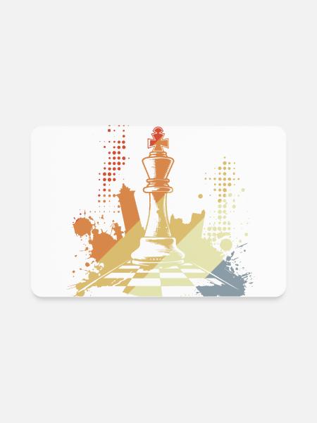 Chess Pieces - Rectangle Magnet - white - Front