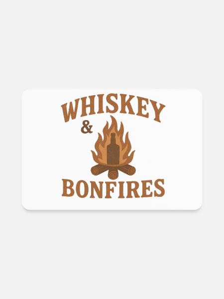 Whiskey Bonfires Outdoor Logo - Rectangle Magnet - white - Front
