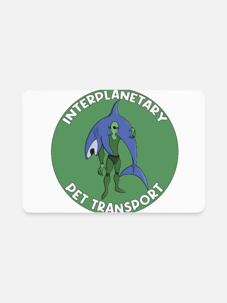 Interplanetary Pet Transport Badge Shark - Rectangle Magnet - white - Front