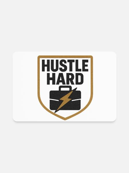 Hustle Shield Briefcase - Rectangle Magnet - white - Front