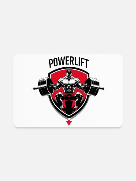 Powerlift Shield Strength - Rectangle Magnet - white - Front