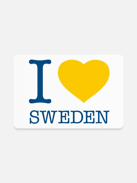 I love Sweden - Rectangle Magnet - white - Front