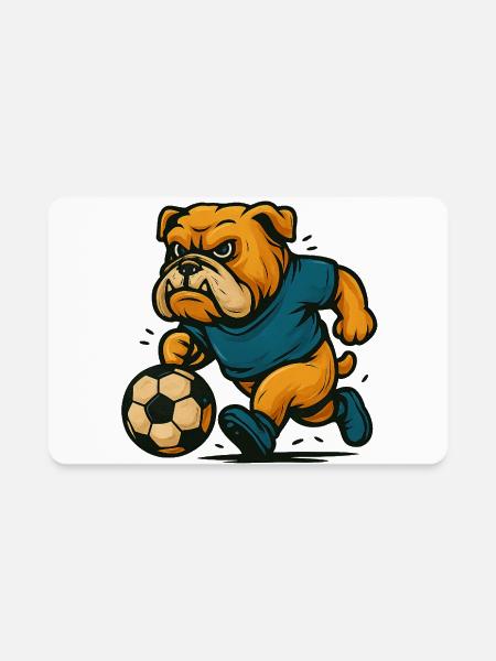 Bulldog Striker in Team Blue - Rectangle Magnet - white - Front
