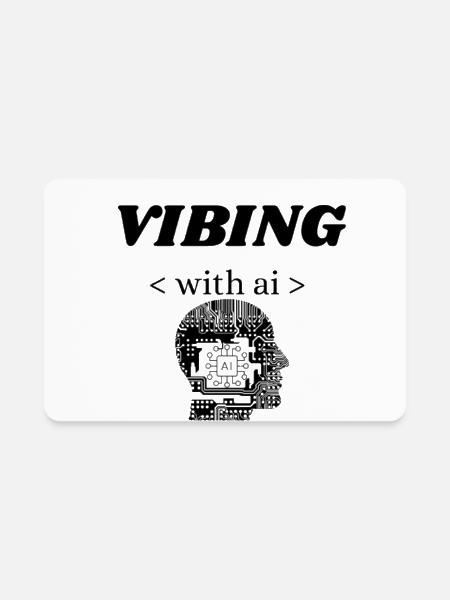 Vibing with the Digital Mind - Rectangle Magnet - white - Front