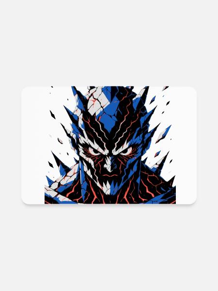 close-up-fiery-mythic-titan-with-glowing-lava-c - Rectangle Magnet - white