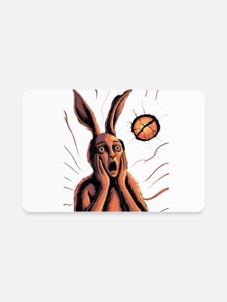 Screaming Easter Bunny - Rectangle Magnet - white - Front