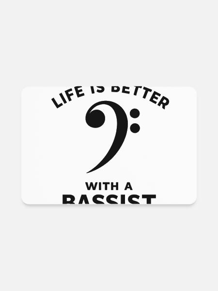 Life Is Better With A Bassist Bass Design - Rectangle Magnet - white - Front