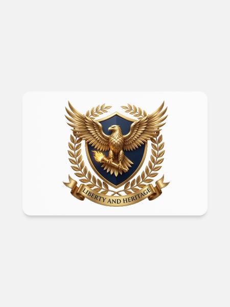 Golden Shield - Rectangle Magnet - white - Front