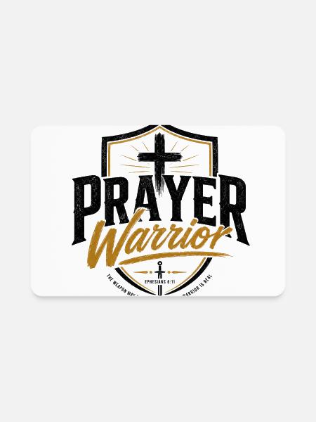 Prayer Warrior Shield - Rectangle Magnet - white - Front