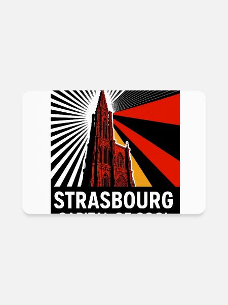 Strasbourg Cathedral Sunburst - Rectangle Magnet - white - Front