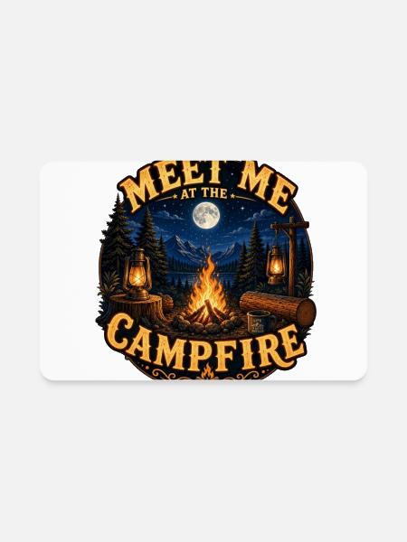 Meet Me Campfire Night - Rectangle Magnet - white - Front