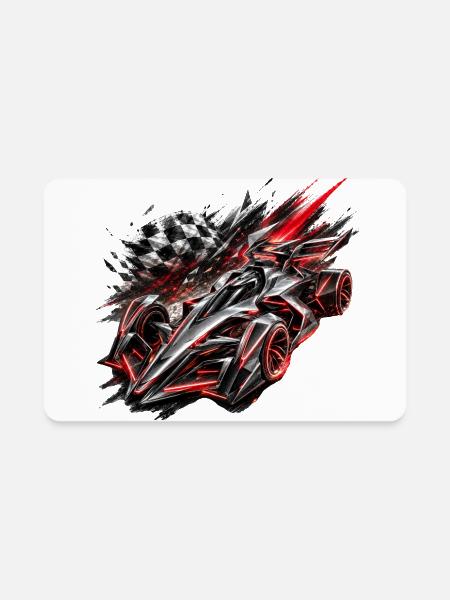 Nebula Racer Neon Velocity - Rectangle Magnet - white - Front