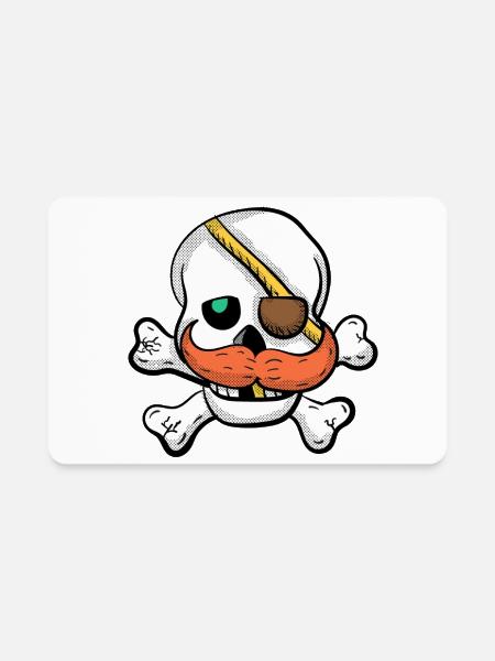 pirate_skull_and_crossbones - Rectangle Magnet - white - Front