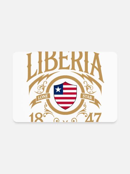 Liberia Lone Star Shield 1847 Liberian Flag - Rectangle Magnet - white - Front