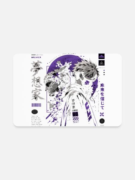 Purple Neon Dreamer - Rectangle Magnet - white - Front