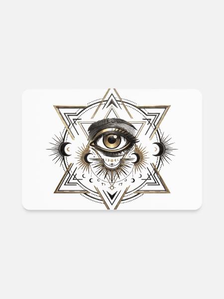 Occult Eye in Geometric Star - Rectangle Magnet - white - Front