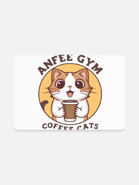 Coffee Cats Logo - Rectangle Magnet - white - Front
