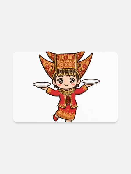 Red Ornate Headdress Dancer - Rectangle Magnet - white - Front