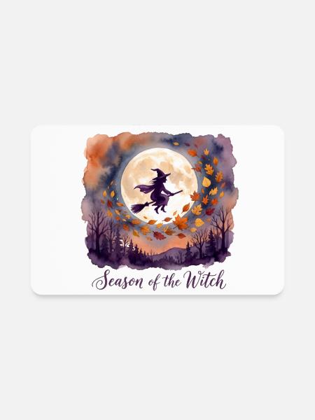 Season of the Witch Halloween Watercolor - Rectangle Magnet - white