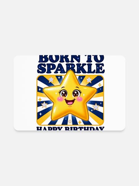 Born to Sparkle Birthday Star - Rectangle Magnet - white - Front