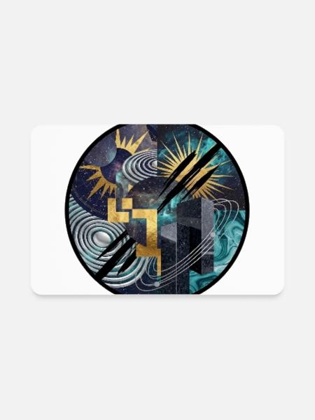 Cosmic Skyline Collage - Rectangle Magnet - white - Front