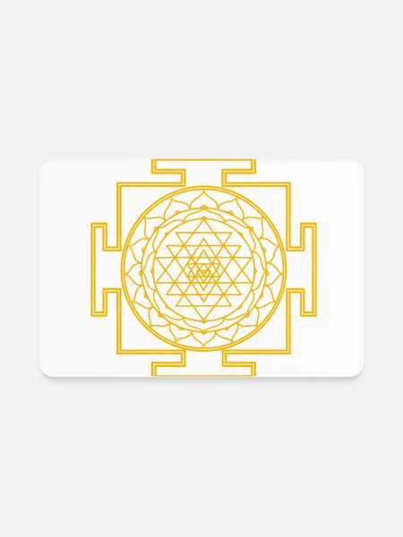 Golden Yantra Mandala - Rectangle Magnet - white - Front
