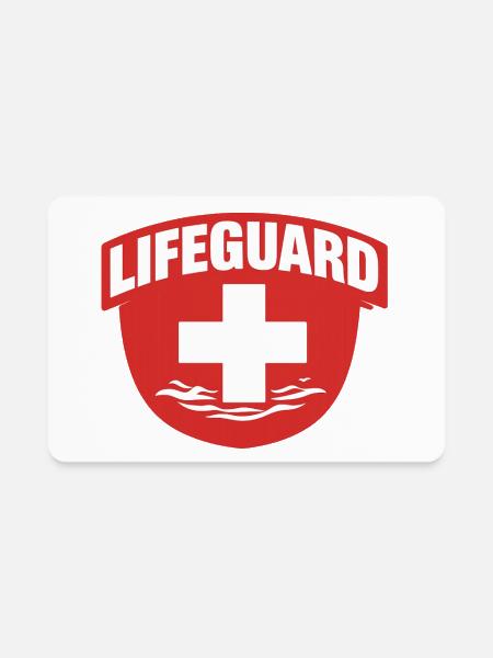 Lifeguard Rescue Badge - Rectangle Magnet - white - Front