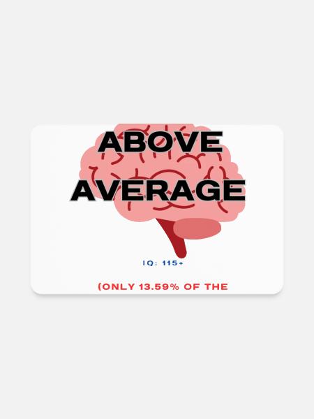 IQ 115plus Above Average - Intelligence Quotient - Rectangle Magnet - white - Front