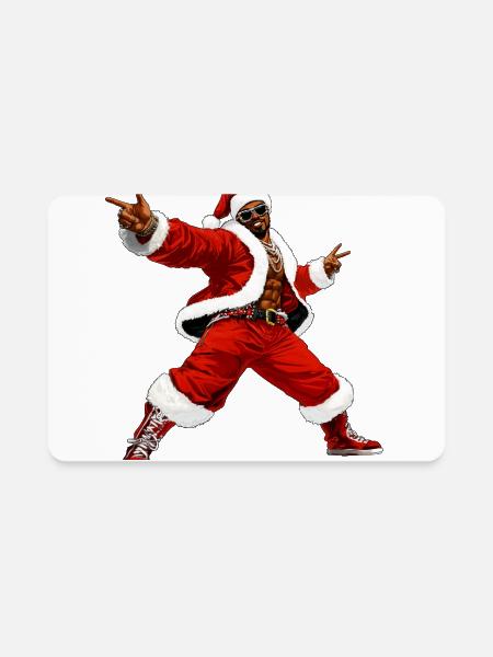 Cool Rap Santa Claus - Rectangle Magnet - white - Front