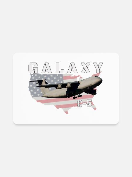 C 5 Galaxy Strategic Military Transport Aircraft A - Rectangle Magnet - white - Front
