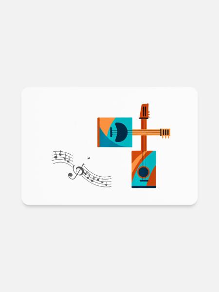 Guitar Player Cigar Box Guitar Guitarist Bassist - Rectangle Magnet - white - Front