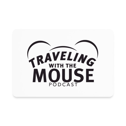 TravelingWithTheMouse logo transparent blk LG Crop - Rectangle Magnet