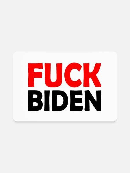 Fuck joe biden - Rectangle Magnet - white - Front