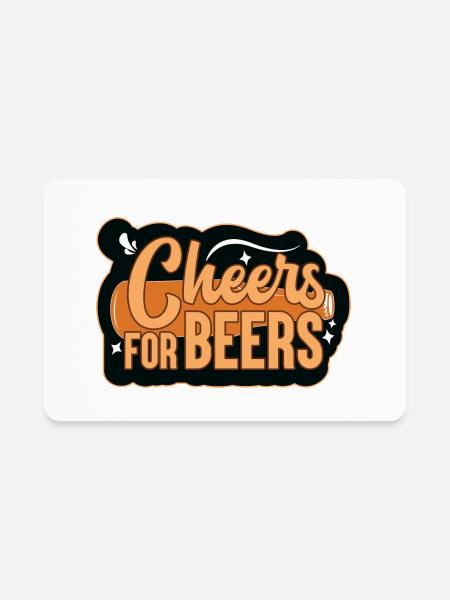 Cheers For Beers - Rectangle Magnet - white - Front