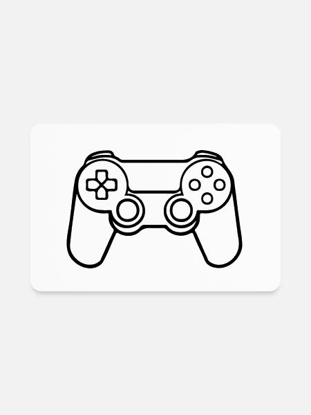 Controller Gaming Console - Rectangle Magnet - white - Front