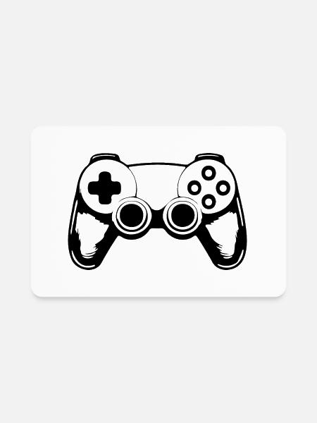 Controller Gaming Console - Rectangle Magnet - white - Front