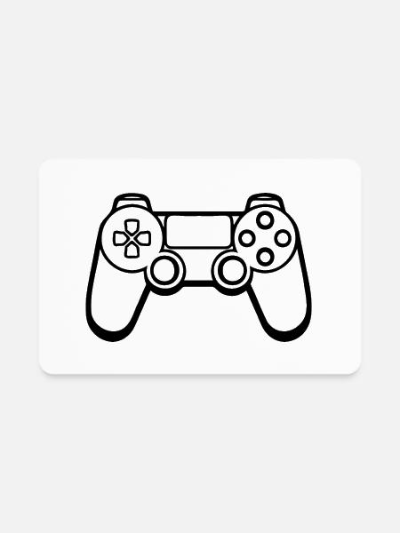 Controller Gaming Console - Rectangle Magnet - white - Front