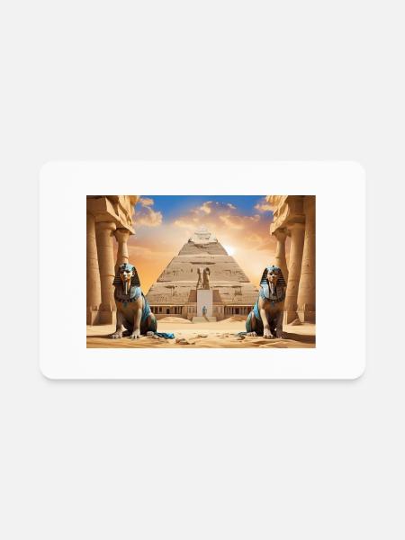 pyramids - Rectangle Magnet - white - Front