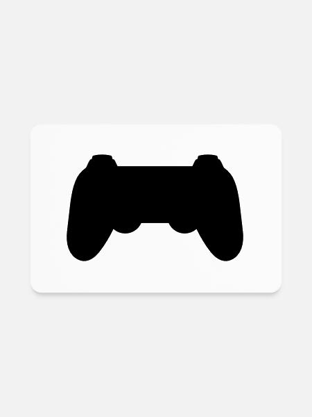Silhouette console retro controller - Rectangle Magnet - white - Front