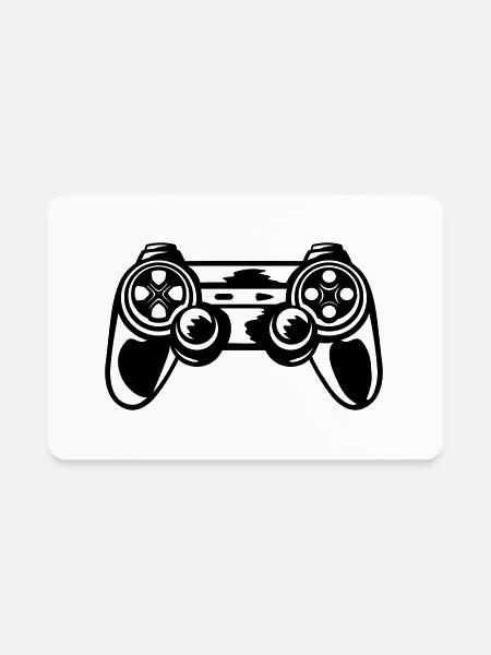 retro console controller gamer - Rectangle Magnet - white - Front