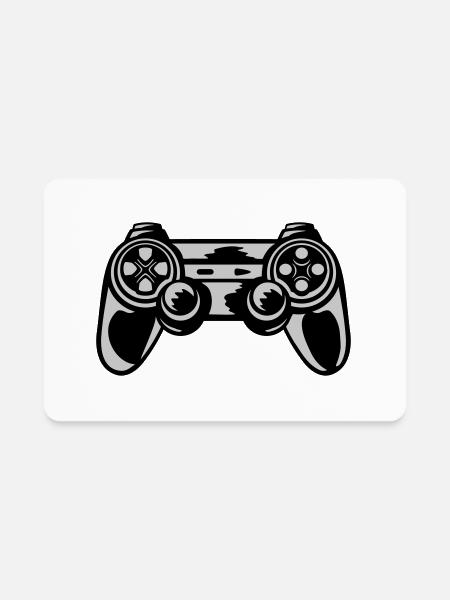 console retro controller gamer - Rectangle Magnet - white - Front