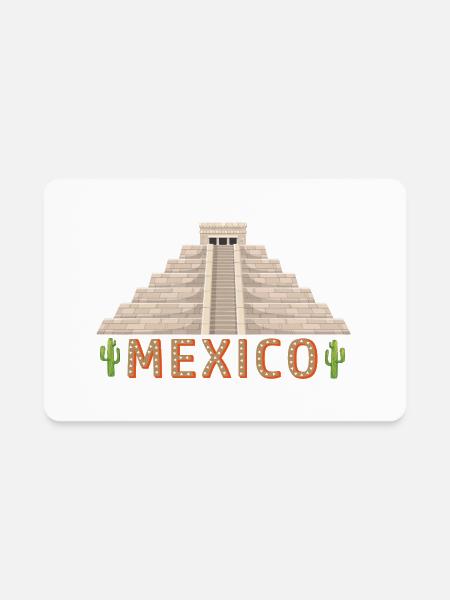 Mexico Pyramid - Rectangle Magnet - white - Front