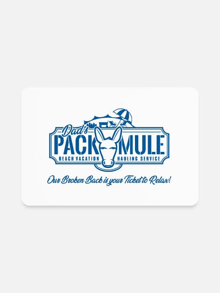 Pack Mule Blue - Rectangle Magnet - white - Front