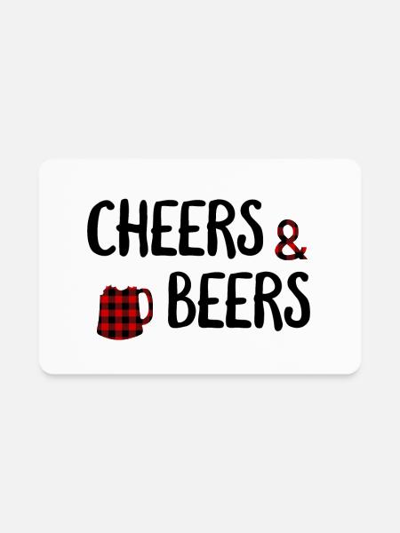 Cheers And Beer - Rectangle Magnet - white - Front