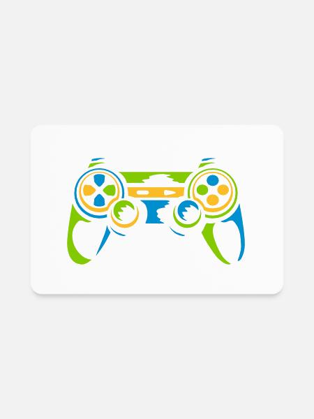 Colorful Controller Retro Console - Rectangle Magnet - white - Front