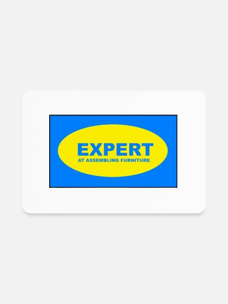 Expert at assembling furniture - Rectangle Magnet - white - Front