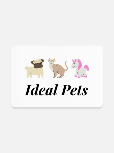 Ideal Pets - Rectangle Magnet - white - Front