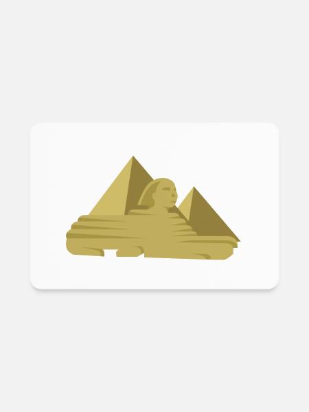 Giza Pyramids Sphinx - Rectangle Magnet - white - Front